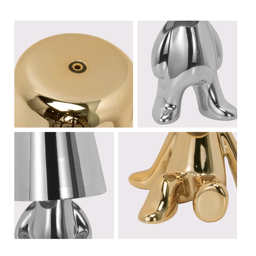 Little Golden Man Decorative Table Lamp | Rechargeable Touch Night Light