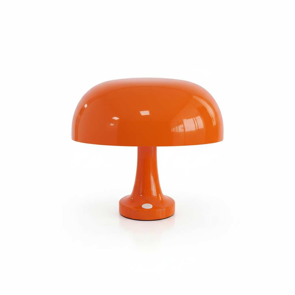 Mushroom LED Desk Lamp - Orange - White Background