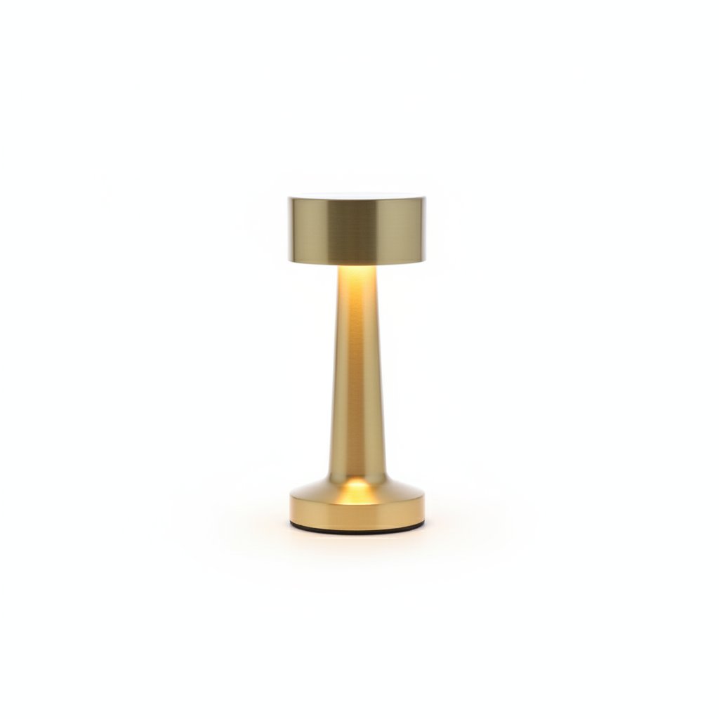 Nordic LED Metal Retro Table Lamp - Gold on white background
