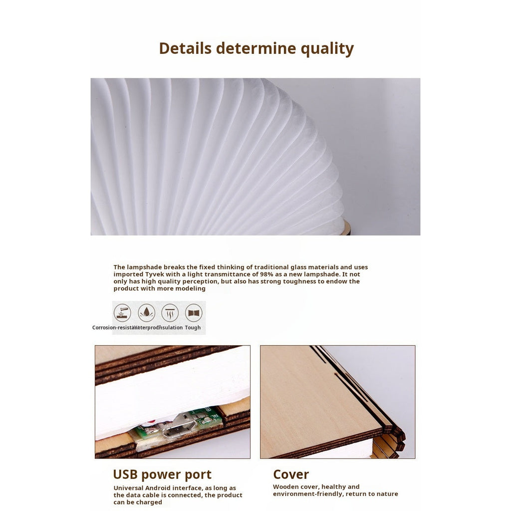 LumiLiving Folding Book Lamp - Infographic 2