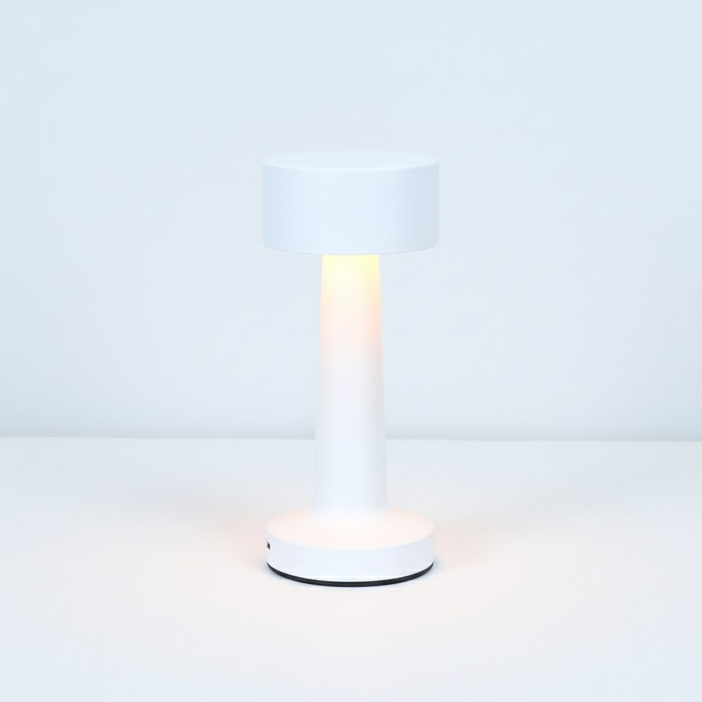 Nordic LED Metal Retro Table Lamp - White on white background