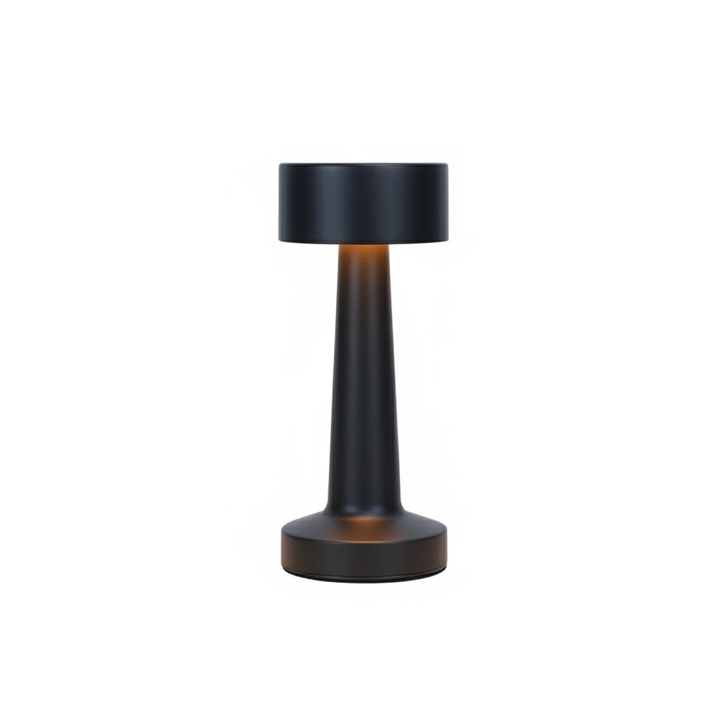 Nordic LED Metal Retro Table Lamp - Black on white background
