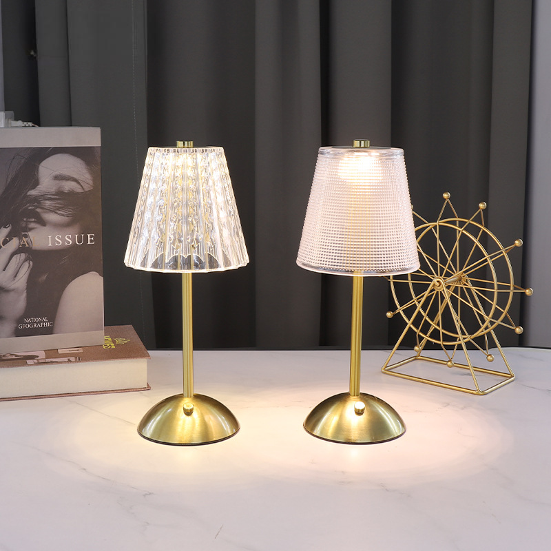 Crystal Small Table Lamp - Rechargeable Touch Night Light