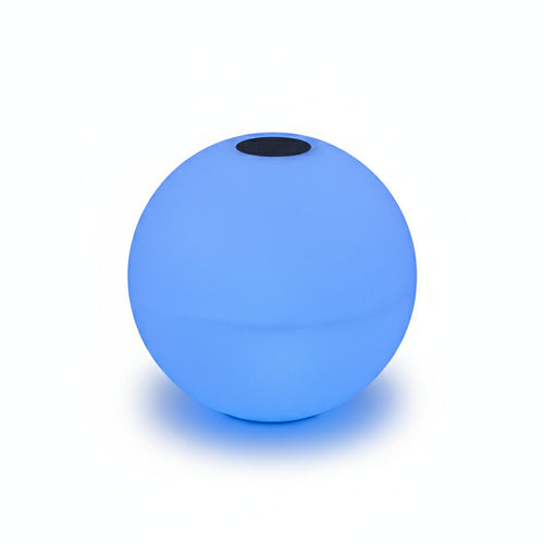 30cm solar LED ball lamp - glowing sphere on white background