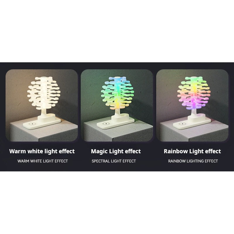 3-in-1 Wireless Charging Night Light - Warm White RGB Rainbow Light Modes
