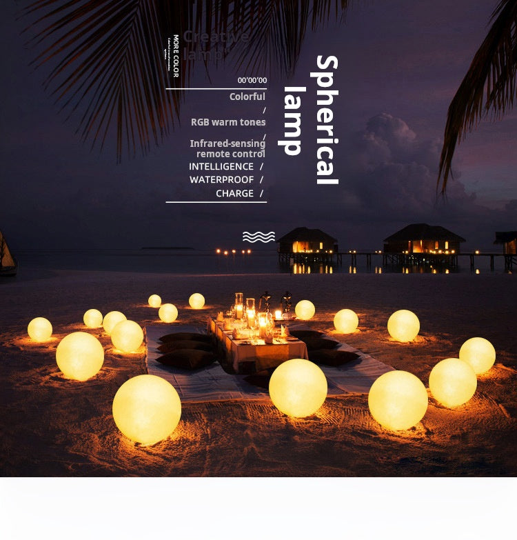 30cm solar ball lamp features infographic - 16 colour changing LED modes
