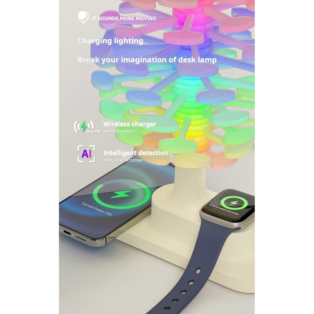 3-in-1 Wireless Charging Night Light - 15W Wireless Charging Feature