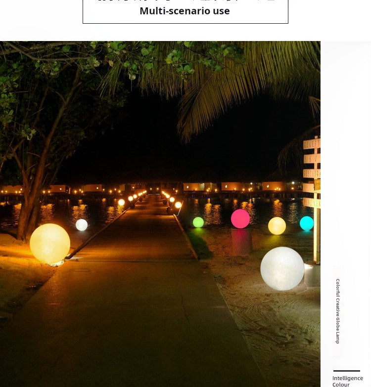 Product dimensions and included accessories - ball lamp solar panel remote
