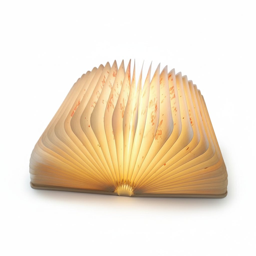LumiLiving Folding Book Lamp - Maple White