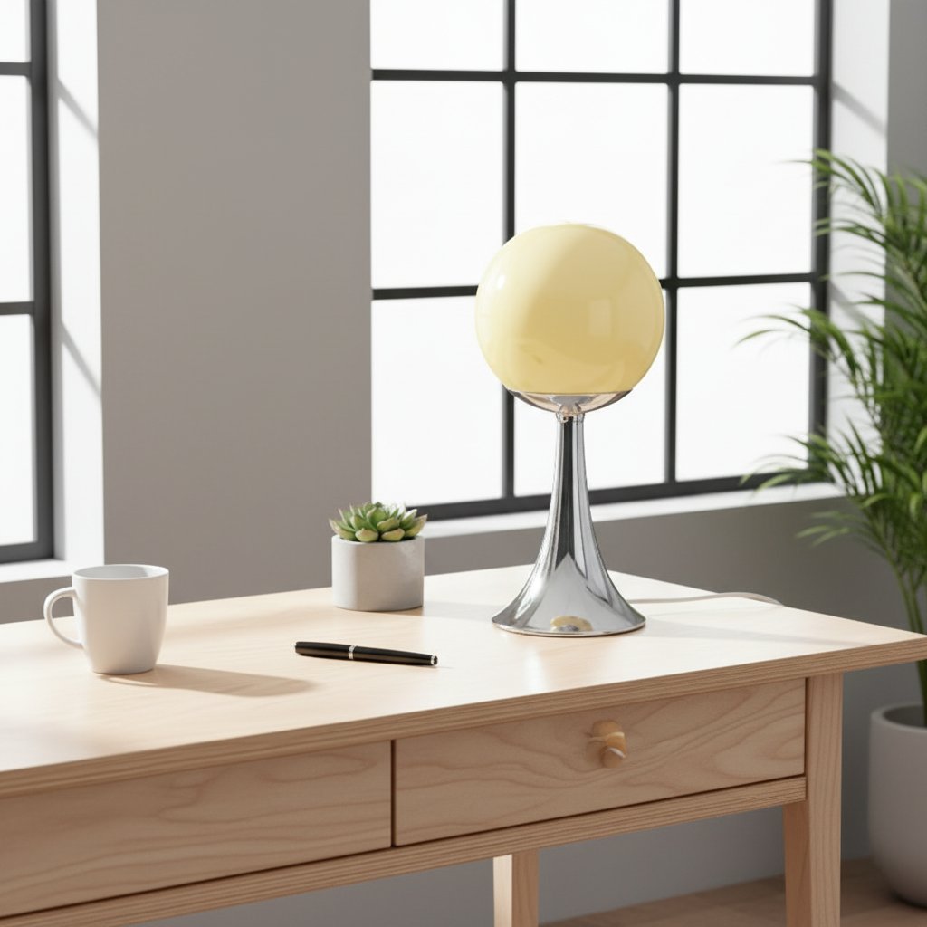 Retro Spherical Globe Table Lamp - USB Warm White Bedside Night Lamp