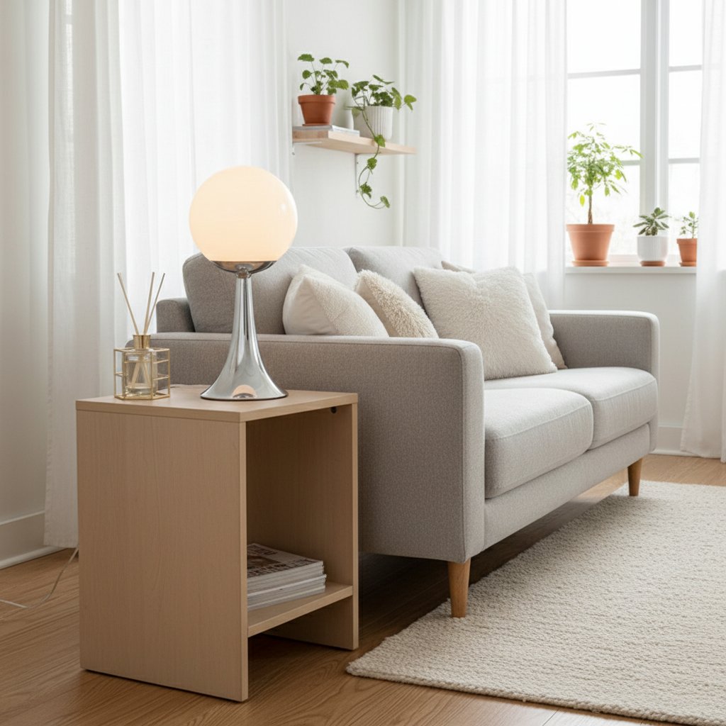 Retro Spherical Globe Table Lamp - USB Warm White Bedside Night Lamp