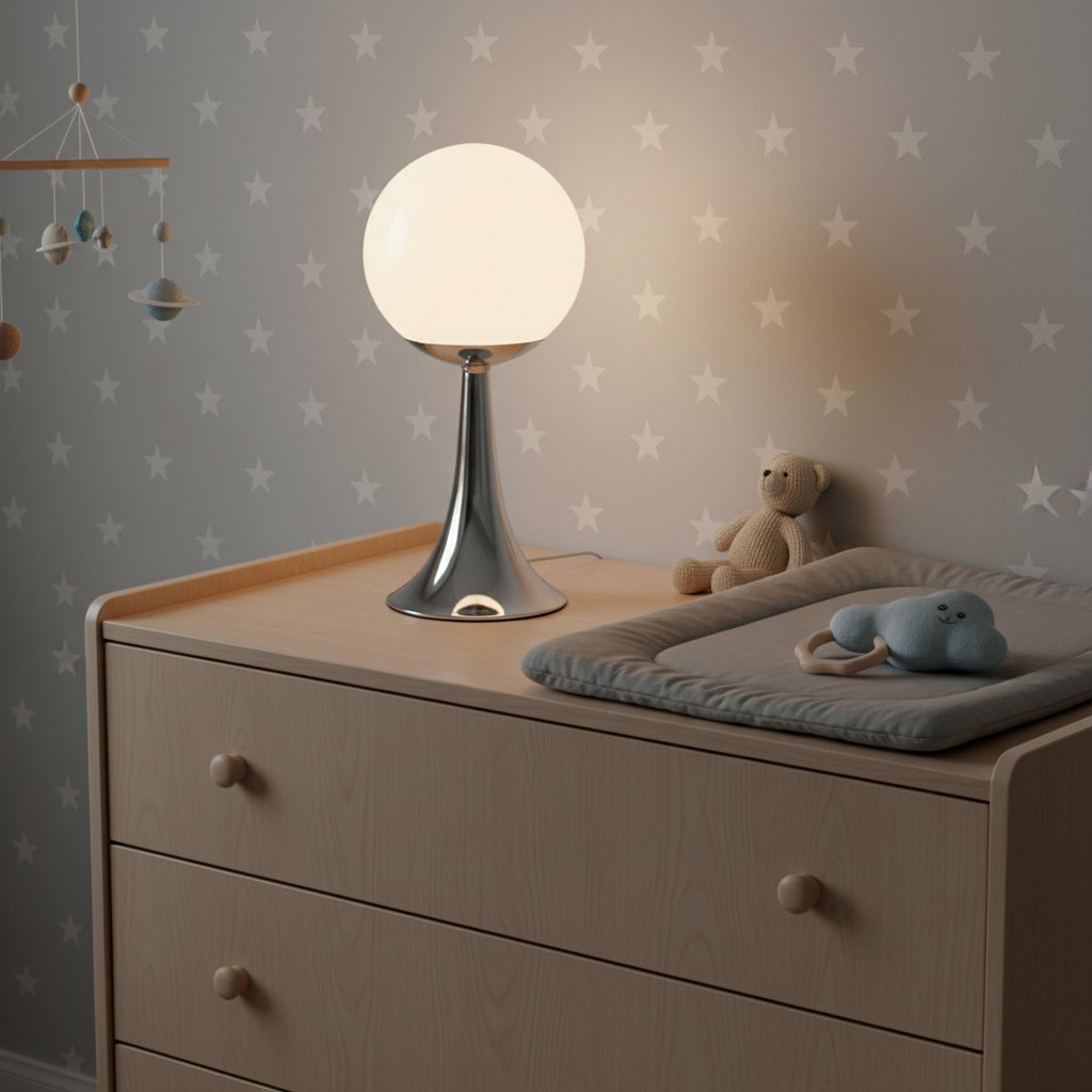 Retro Spherical Globe Table Lamp - USB Warm White Bedside Night Lamp