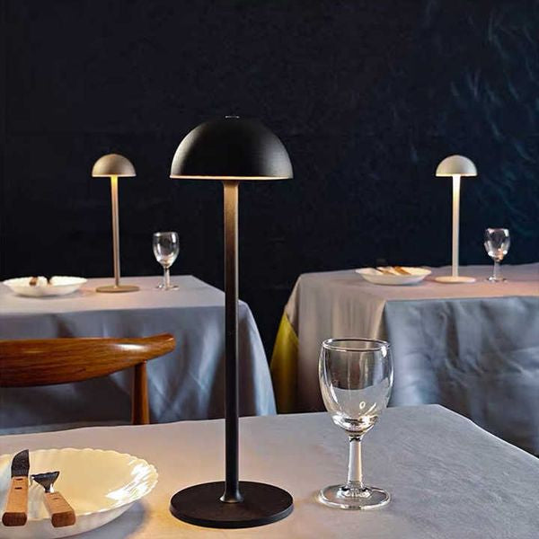 Aluminum Rechargeable Touch LED Table Lamp - Dimmable Restaurant Decor