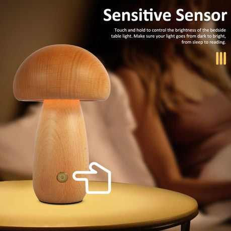 Portable Mushroom Table Lamp: Touch Dimmable Night Light