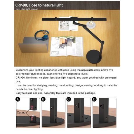 Foldable LED Desk Lamp | 50 Modes, Touch Timer & Eye-Caring Light