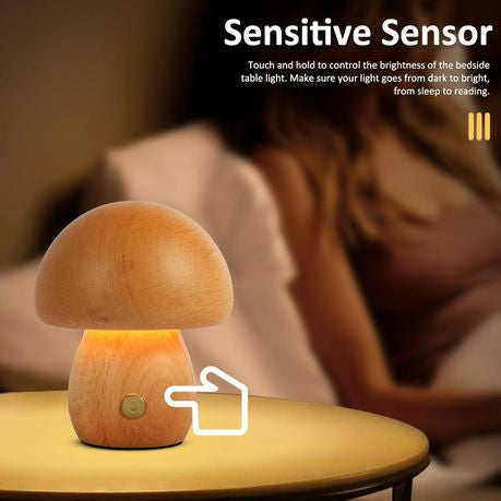 Portable Mushroom Table Lamp: Touch Dimmable Night Light