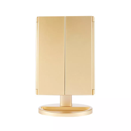Champagne Gold Tri-Fold Vanity Mirror