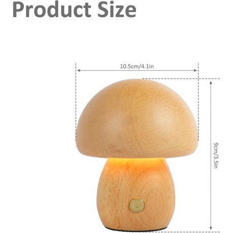Portable Mushroom Table Lamp: Touch Dimmable Night Light