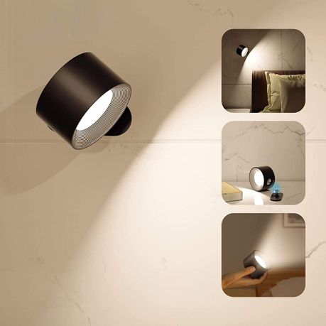 Magnetic 360° Rotating LED Wall Light – Rechargeable & Dimmable Combo (2 Pack)