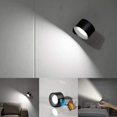 Magnetic 360° Rotating LED Wall Light – Rechargeable & Dimmable