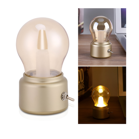 Retro vintage bulb lamp features - toggle switch rechargeable LED