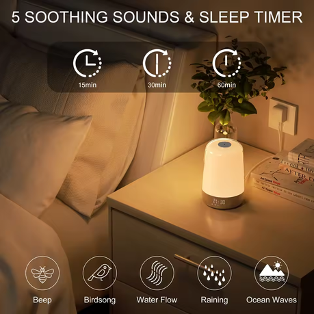 Sunrise Alarm Clock with Gentle Wake-Up, RGB Night Light & Touch Control