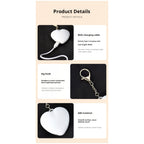 LED heart keychain light USB-C charging and product details