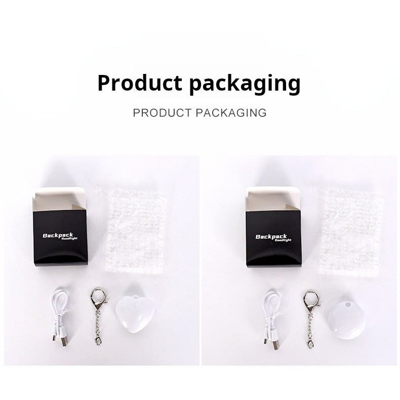 LED heart keychain light packaging and whats in the box
