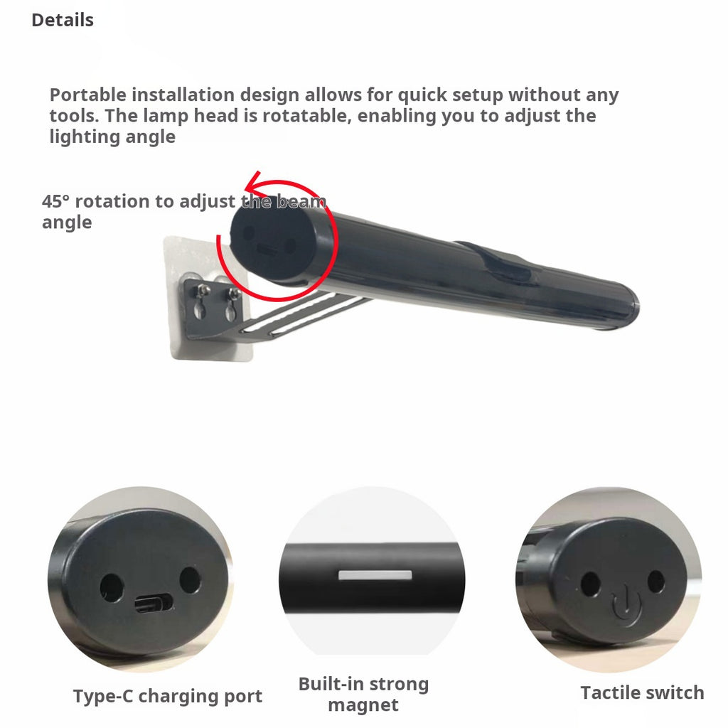 Adjustable rotation feature, Type-C charging, built-in magnet