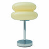 Vintage Hamburg glass table lamp Creamy Yellow - USB Bauhaus bedside light white background