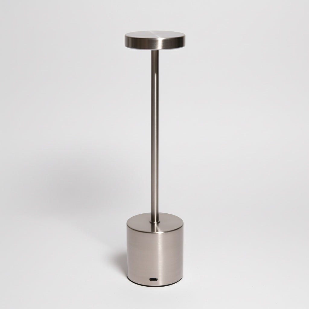 Iron I-Shaped Touch Table Lamp - Rechargeable LED, 3-Colour Dimmable