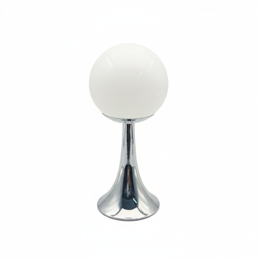 Retro Spherical Globe Bedside Lamp - White color on white background