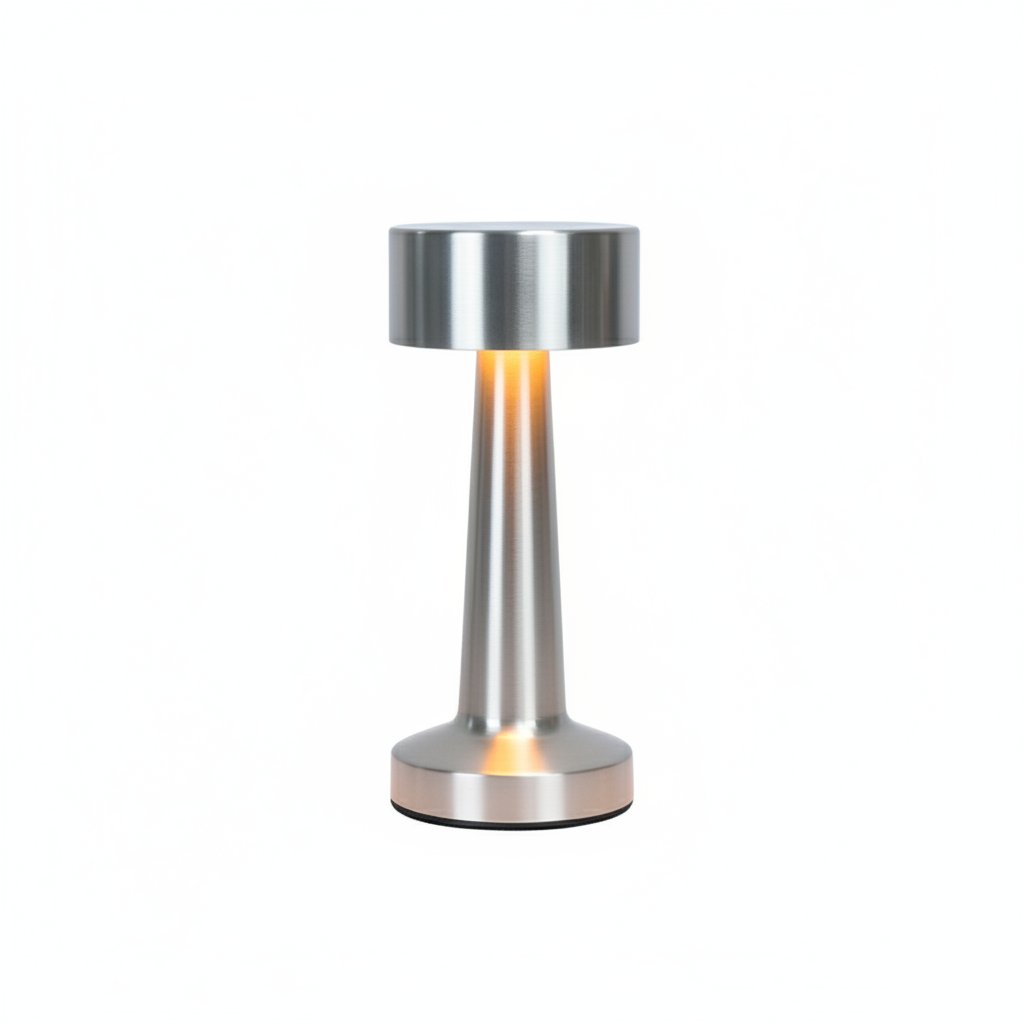 Nordic LED Metal Retro Table Lamp - Silver on white background