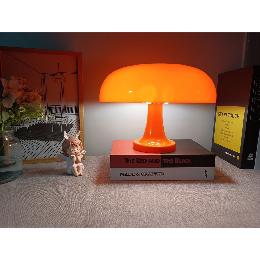 Mushroom Desk Lamp in Cozy Bedroom Setting