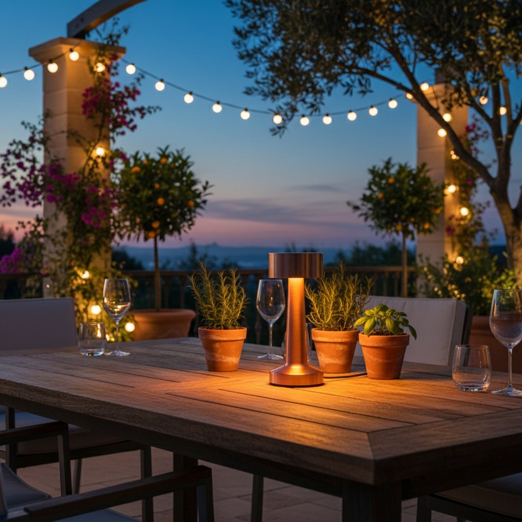 Nordic LED Metal Retro Table Lamp - Outdoor patio cordless lighting